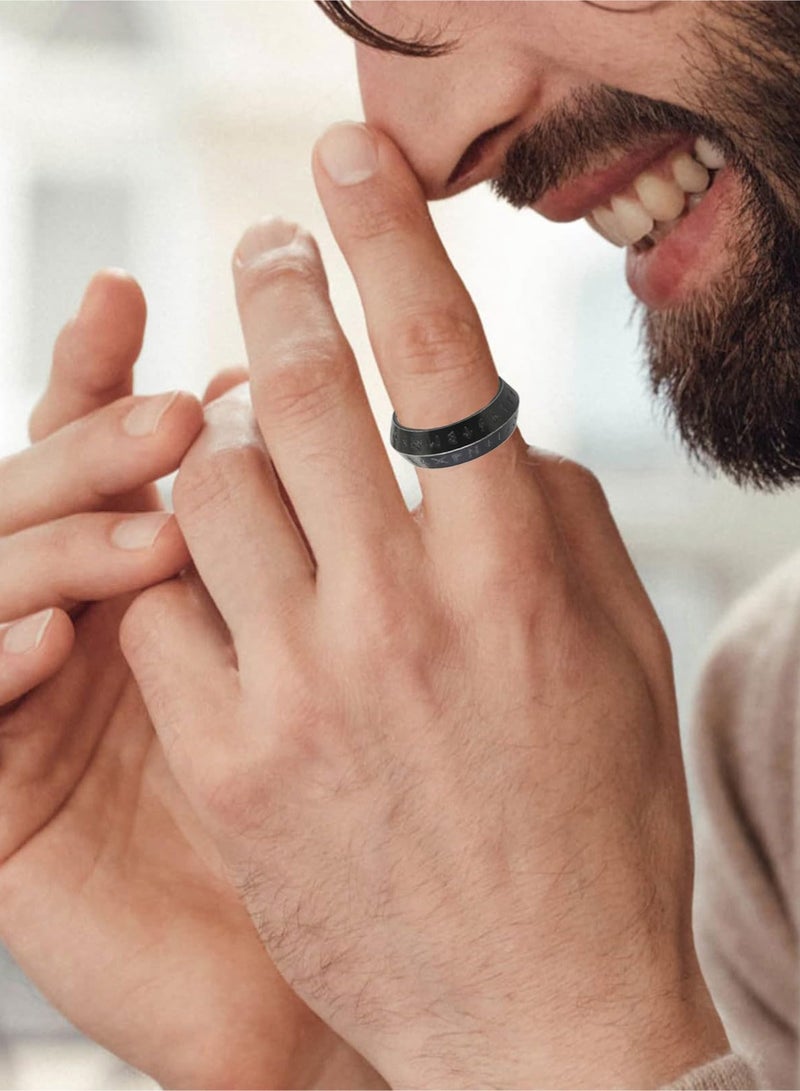 Men's rings, rings for men and women, stainless steel rings, vintage rune ring jewelry for men and women (US size 9) - Image 4