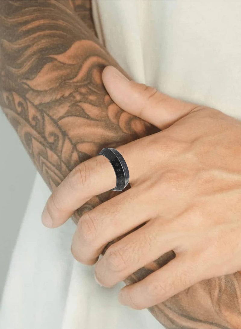 Men's rings, rings for men and women, stainless steel rings, vintage rune ring jewelry for men and women (US size 9) - Image 5