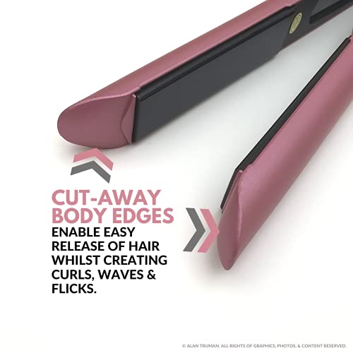 Alan Truman AT-104 Soft Pink Tourmaline Ceramic Hair Straightener, Metallic Pink, 500g - Image 4