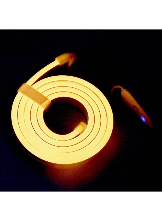 شريط إضاءة نيون LED يعمل بمنفذ USB بجهد 5 فولت، مرن، مقاوم للماء، بإضاءة RGB متدرجة وتحكم باللمس، مناسب للمرايا والتلفزيون وغرف النوم والمنزل والسيارة - Image 4