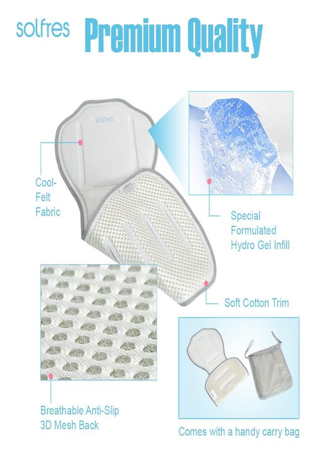 Solfres Hydro Gel Car Seat Cooler Mat for Baby. No Refrigeration Needed. Carseat and Stroller Cooling Pad Cushion Liner with Breathable 3D Mesh Anti-Slip Back. for Kids Toddlers 12-48 Months - Image 2