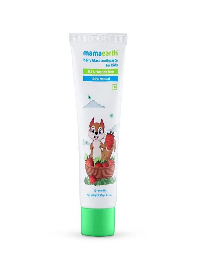 Mamaearth Mamaearth 100% Natural Berry Blast Kids Toothpaste, Oral Care, 50 Gm, Fluoride Free, Sls Free, No Artificial Flavours, Best For Baby  - Image 1