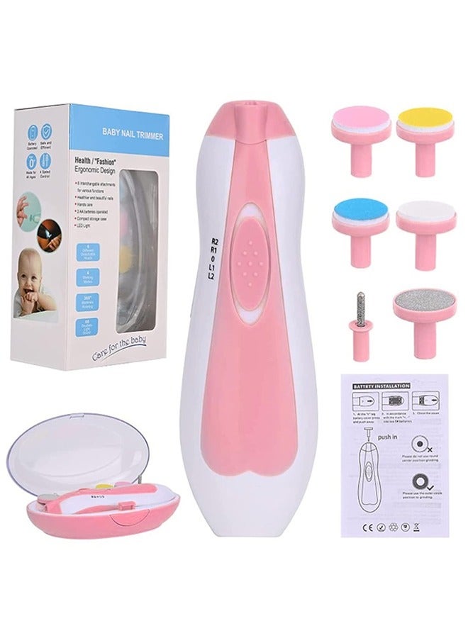 RollsTimi  Electric Nail Care Set Gentle Trimming for Newborns to Adults Pink - Image 1