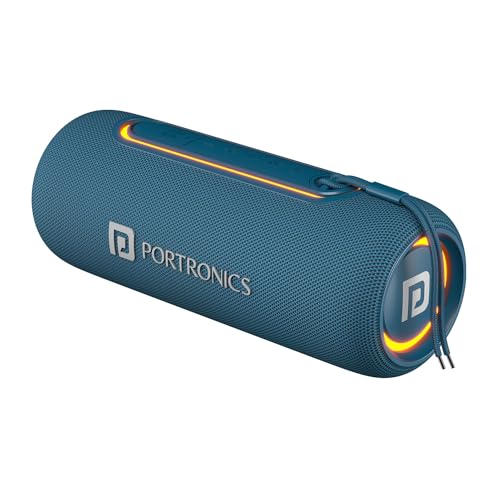 Portronics Resound 2 15W HD Sound Portable Wireless Bluetooth Speaker, in-Built Mic, RGB Lights, TWS Connectivity, Bluetooth v5.3, IPX5 Water Resistant, Type C Charging Port(Blue) - Image 1