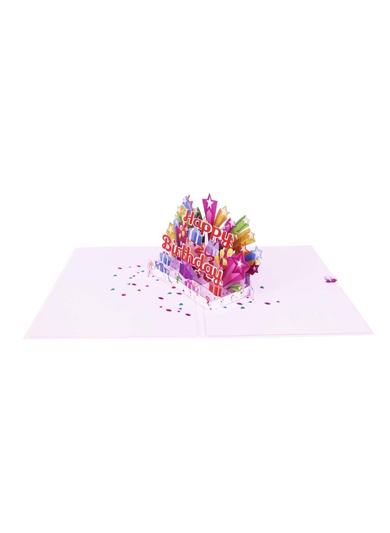 Generic Birthday card design with hand ceremony pop-up three-dimensional message card 