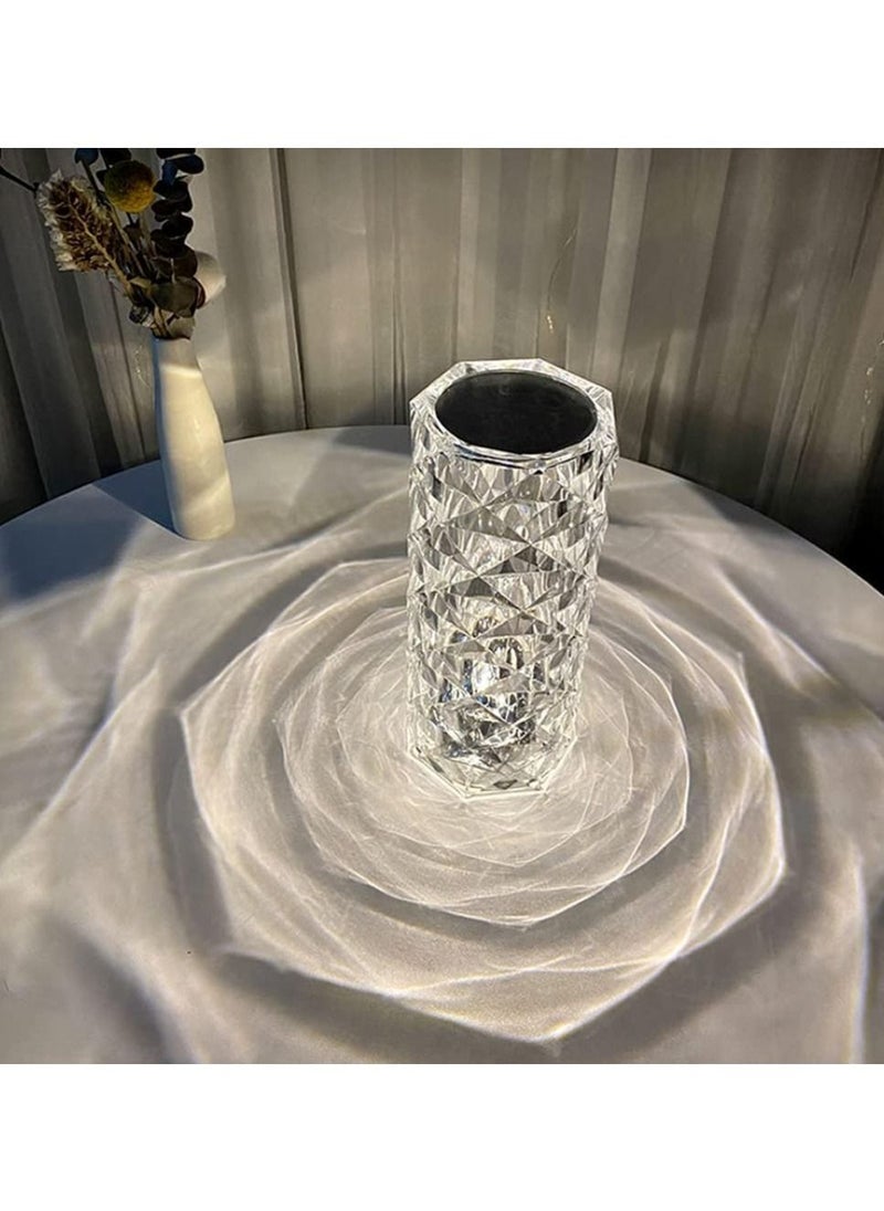 ELTRAZONE Crystal Diamond USB Touch Control 3-Colour Changing LED Table Lamp – Elegant Clear Crystal Design, Dimmable Touch Control, Adjustable LED Lighting, Perfect for Home Decor, Office & Bedroom - Image 2