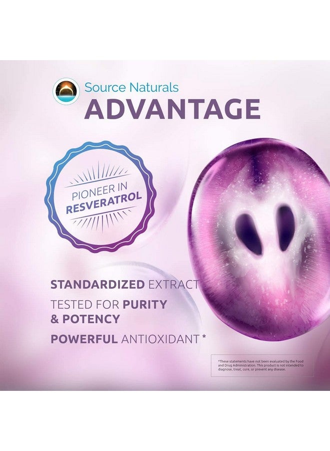 Source Naturals Resveratrol 100, for Heart and Healthy Aging* 100 mg - 60 Vegetarian Capsules - Image 5