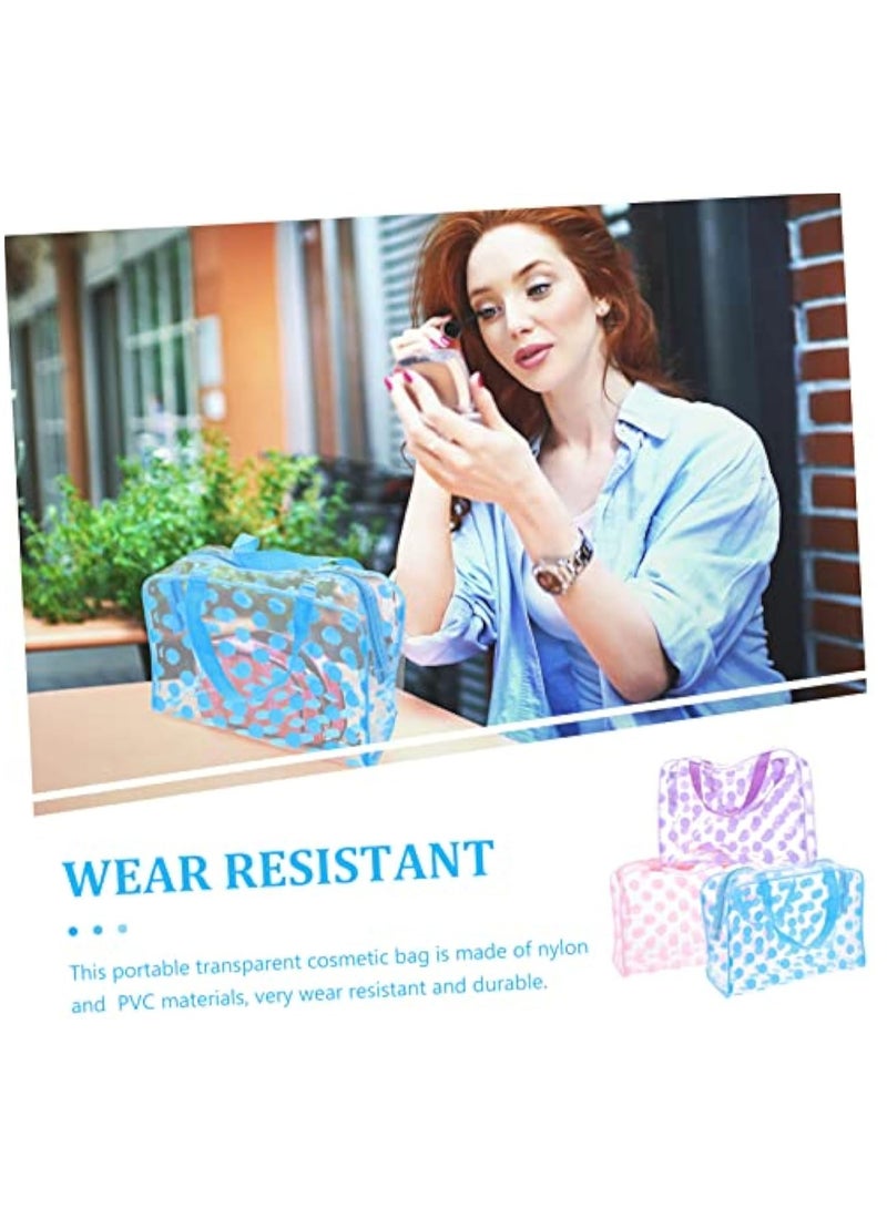 KASTWAVE 3Pcs Clear Toiletry Bag, Clear Zipper Pouch Organizer Bags, Waterproof Quart Size Bag, Waterproof Makeup Bag for Travel Toiletry Containers, Clear Tote Bag, Cosmetic Travel-Sized Container - Image 2