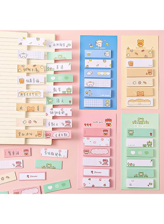 erorex 8 Pcs Sticky Notes Cartoon Sticky Notes Animals Shape Markers Flags Self Stick Memo Pads Students Home Office Roommates Gifts Tab Supplies 4 Styles*2 - Image 4