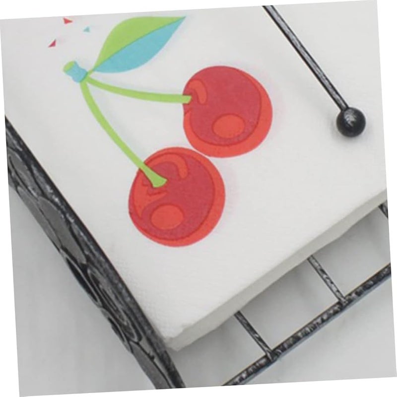 مناديل العشاء المطبوعة بالكرز 20 ورقة مناديل ورقية ماصة من لب الخشب لحفلات أعياد الميلاد والاستخدام المنزلي - Image 5