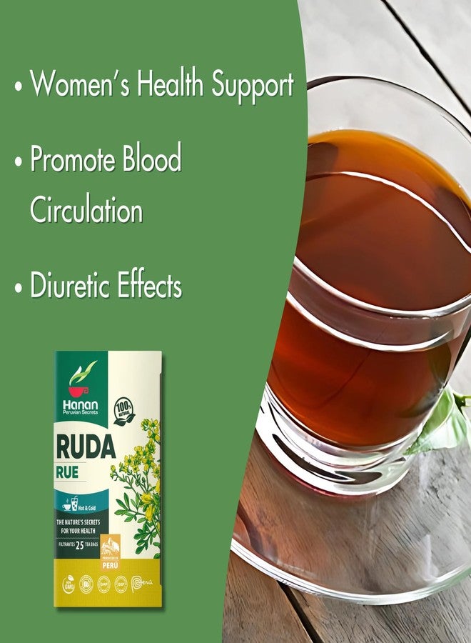 Hanan Te de Ruda Rue 25 Tea Bags for Relaxation & Well-Being, Ruta Graveolens, Natural Herbal Tea from Peru - Image 4