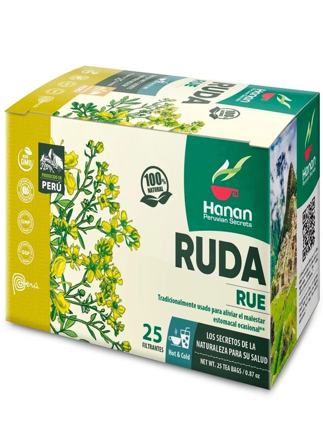 Hanan Te de Ruda Rue 25 Tea Bags for Relaxation & Well-Being, Ruta Graveolens, Natural Herbal Tea from Peru - Image 1