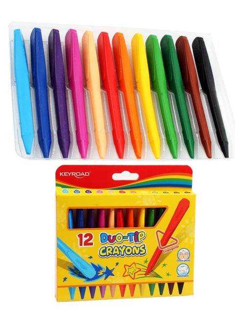 12 Colors Plastic Wax Crayons Pack