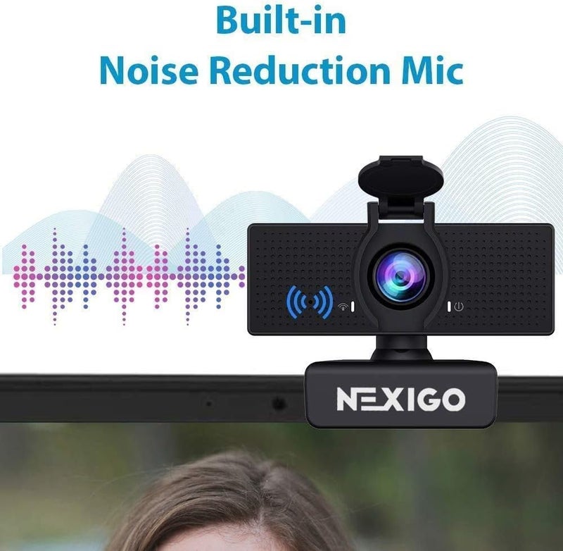 NEXIGO كاميرا ويب N60 بدقة 1080P مع ميكروفون، تحكم بالبرمجيات وغطاء خصوصية، كاميرا ويب HD USB للكمبيوتر، توصيل وتشغيل، للاستخدام مع زووم/سكايب/تيمز، المؤتمرات والمكالمات الفيديو. - Image 4