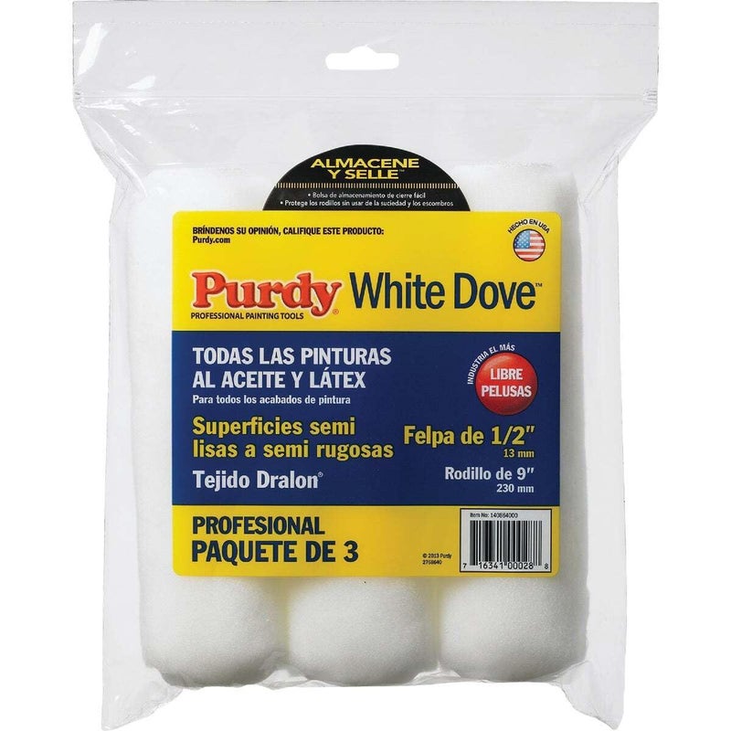 Purdy White Dove Roller Cover, 9 x 1/2 in., 3 count. - Image 5