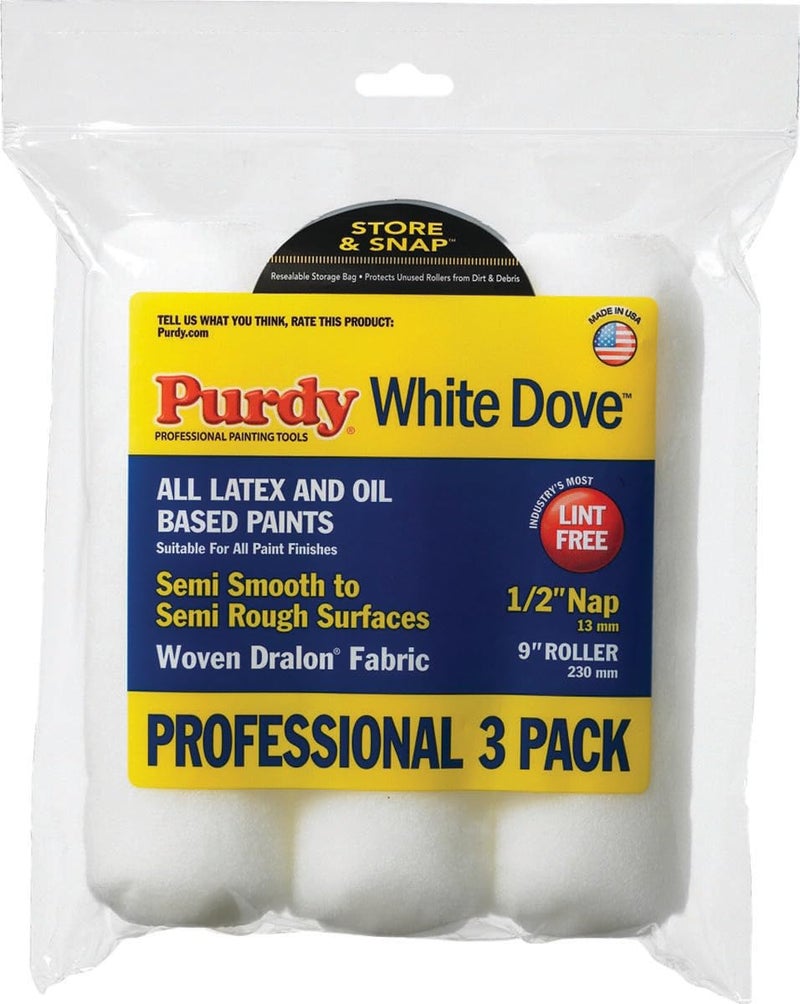 Purdy White Dove Roller Cover, 9 x 1/2 in., 3 count. - Image 2