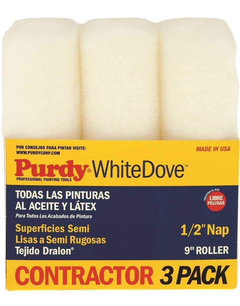 Purdy White Dove Roller Cover, 9 x 1/2 in., 3 count. - Image 1