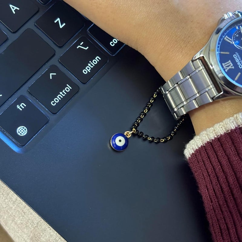 PRADHAN ACCESSORIES Store PRADHAN ACCESSORIES Evil Eye Watch Charms for Women, Anti-Tarnish, Stylish Watch Jewellery, Combo of 2 - Image 2