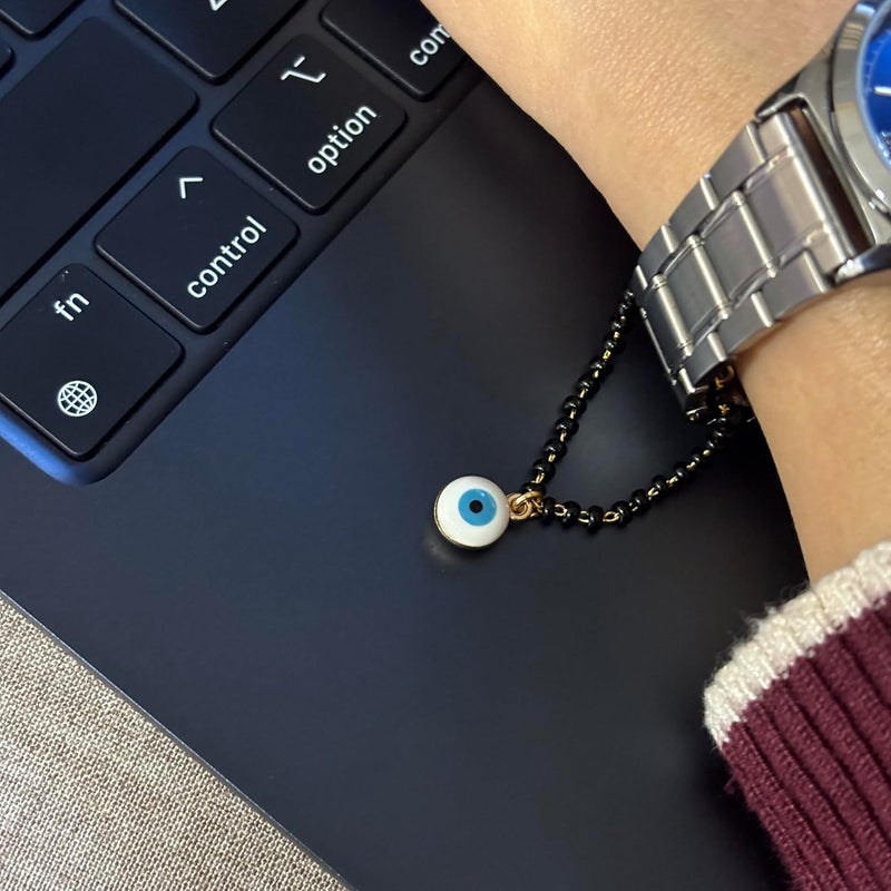 PRADHAN ACCESSORIES Store PRADHAN ACCESSORIES Evil Eye Watch Charms for Women, Anti-Tarnish, Stylish Watch Jewellery, Combo of 2 - Image 3