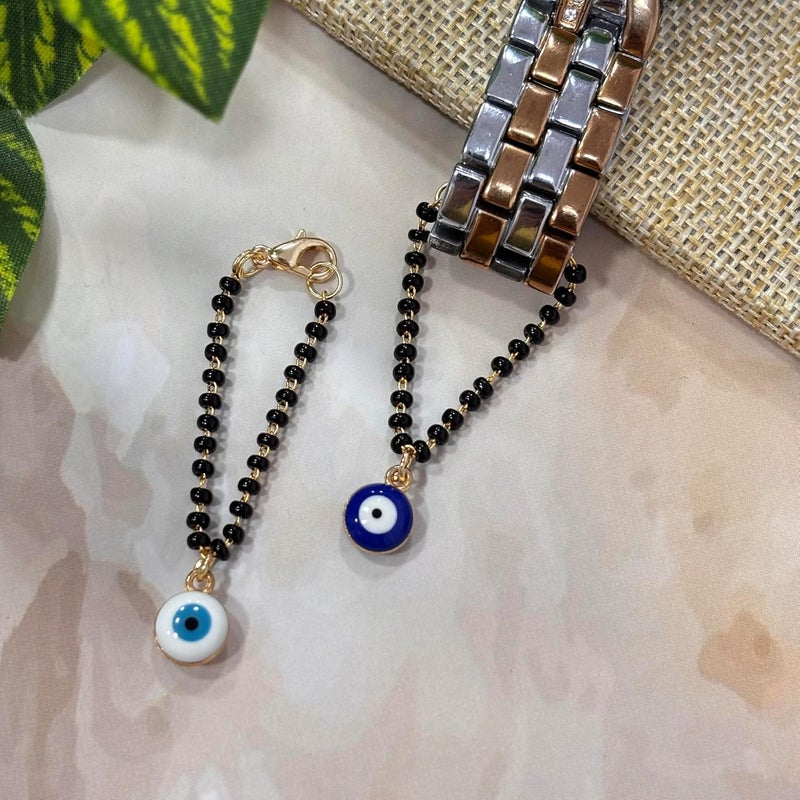 PRADHAN ACCESSORIES Store PRADHAN ACCESSORIES Evil Eye Watch Charms for Women, Anti-Tarnish, Stylish Watch Jewellery, Combo of 2 - Image 4