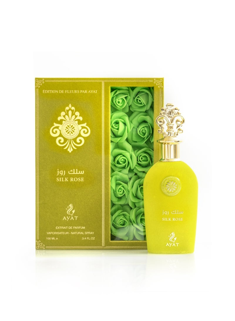 عطور آیت عطر آيات بيرفيومز إيديشن دي فلور سيلك روز أو دو بارفان 100مل – سيقان خضراء، بتلات ورد، إيريس وعنبر – عطر زهري ناعم للجنسين يدوم طويلاً - Image 2