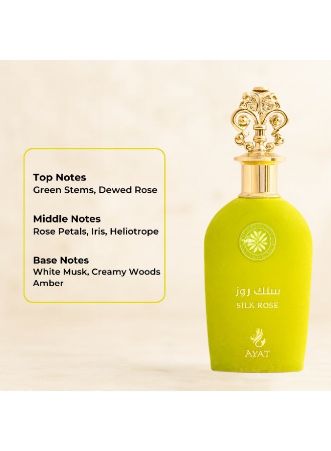 عطور آیت عطر آيات بيرفيومز إيديشن دي فلور سيلك روز أو دو بارفان 100مل – سيقان خضراء، بتلات ورد، إيريس وعنبر – عطر زهري ناعم للجنسين يدوم طويلاً - Image 3