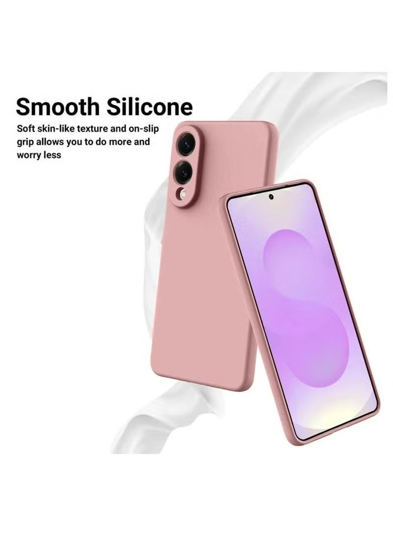 JAJEEK Premium Soft Liquid Silicone Case for Samsung Galaxy S25 Edge 5G (2025) – Slim Fit Shockproof Back Cover with Anti-Fingerprint Coating, Scratch-Resistant Surface & Microfiber Lining – Smooth Grip, Camera Protection – Stylish Pink Case for Daily Use - Image 2
