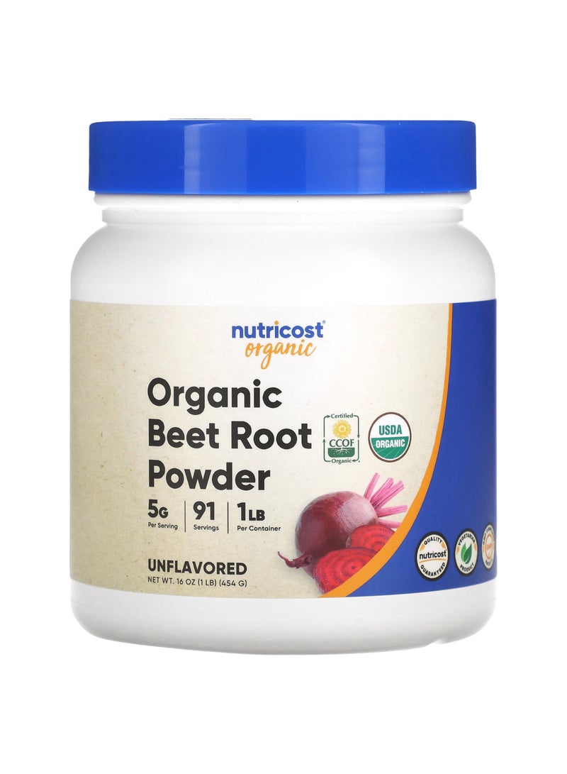 Nutricost Organic Beet Root Powder, Unflavored, 16 oz (454 g)