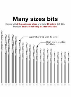 Y&D Micro Mini Drill Bit Set Tiny Bits Small Shank Full-Ground HSS Twist High Speed Steel Boards for Dill, 40PCS/0.3-1.6 mm  - Image 2