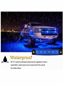 KASTWAVE Car Lights, LED Rock Strip Lights, Car Exterior Underglow Wheel, Fender Well Lighting Kits, Waterproof, for Golf Cart Wrangler Offroad Truck RV UTV ATV Snowmobile, 10 Pcs (Blue)  - Image 3