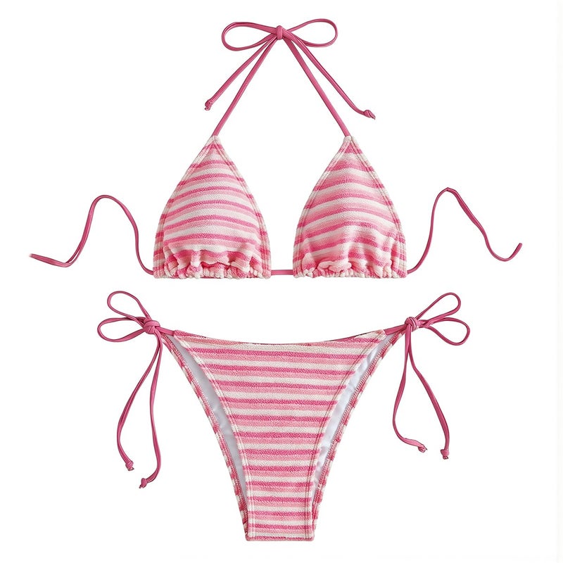 High Compatibility Striped Bikini Mix Match Customizable Two Piece Swimwear XS - Image 5