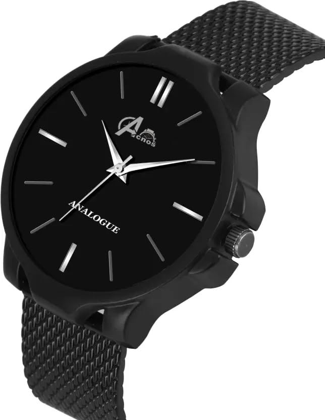 Acnos Leather Trending Black Dial Analog Watch For Mens And Boys Pack Of 1 - Image 2