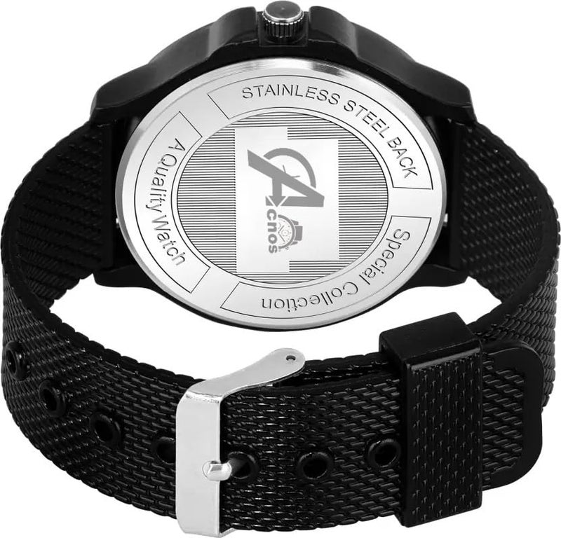 Acnos Leather Trending Black Dial Analog Watch For Mens And Boys Pack Of 1 - Image 3