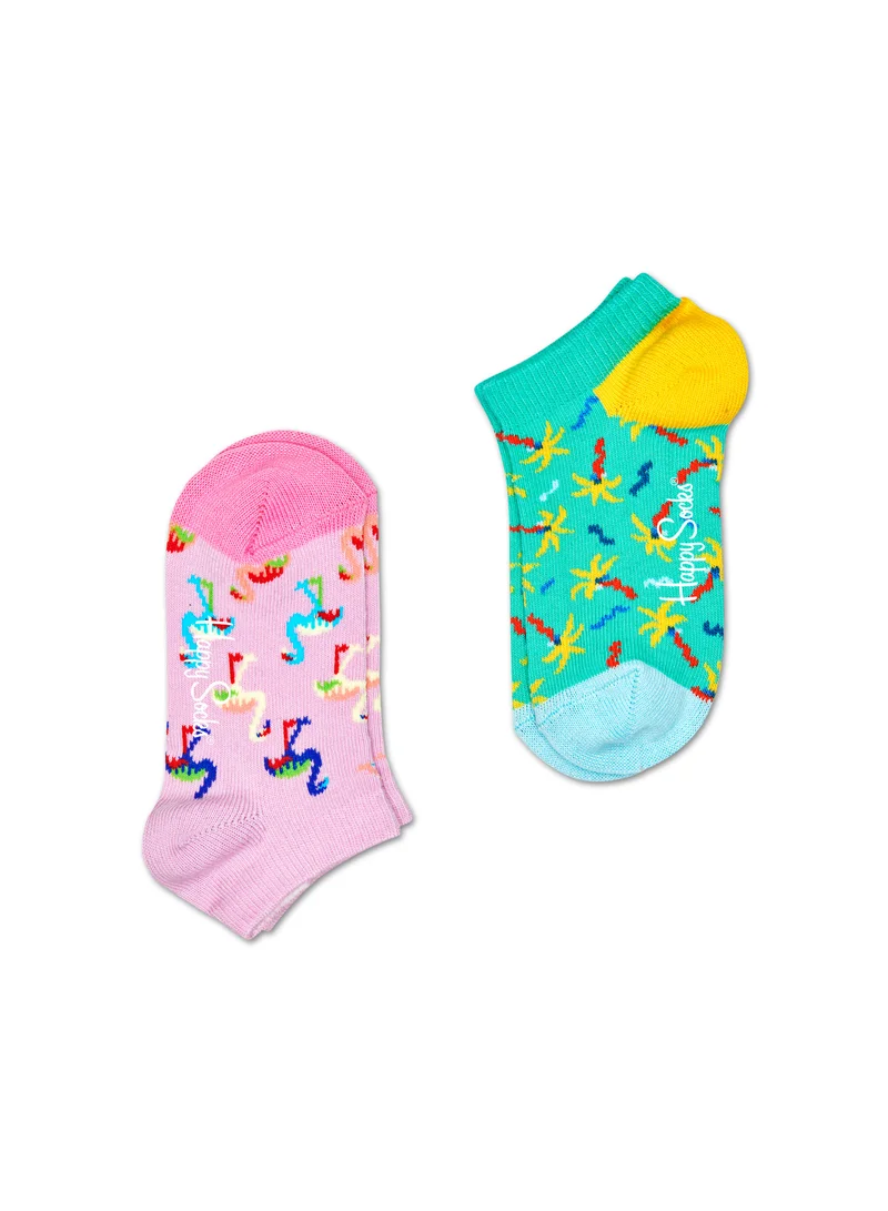 Happy Socks 2-PACK KIDS CONFETTI PALM LOW SOCKS