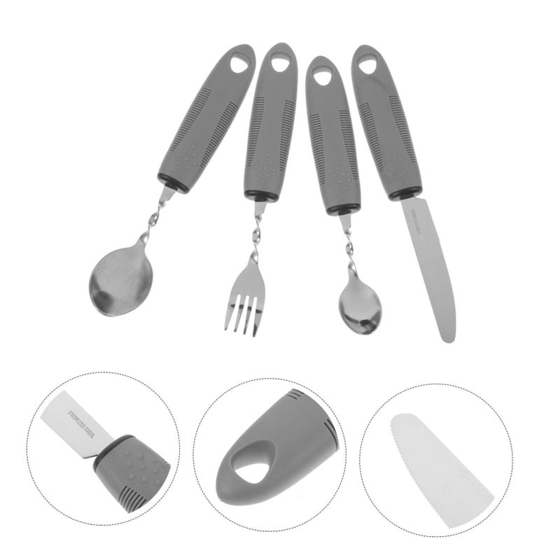 Adaptive Silverware Set for Elderly Disabled Portable Easy to Hold Cutlery - Image 5