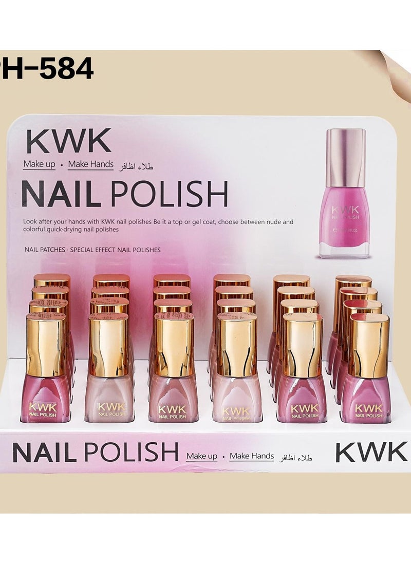 kwk New Pure Color Gel Nail Polish 24pcs 