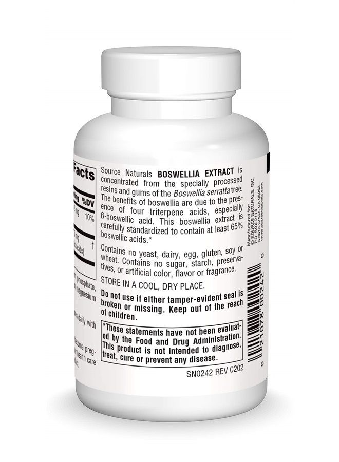 Source Naturals Boswellia Extract 243 mg Dietary Supplement - 100 Tablets - Image 2
