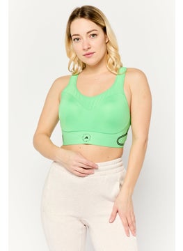 adidas By Stella McCartney Women Lightly Padded Training Sports Bra, Light Green  - Image 1