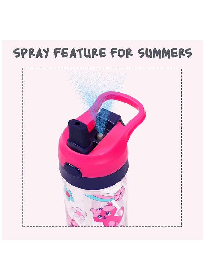 Eazy Kids زجاجة مياه تريتان مع بخاخ كات-بينك 420 مل  - Image 2