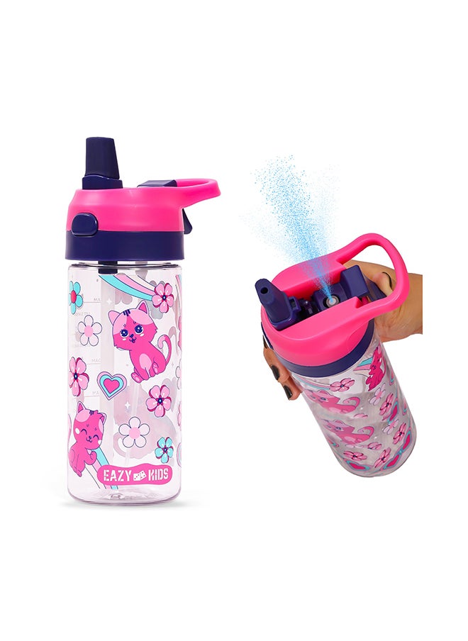 Eazy Kids زجاجة مياه تريتان مع بخاخ كات-بينك 420 مل  - Image 1