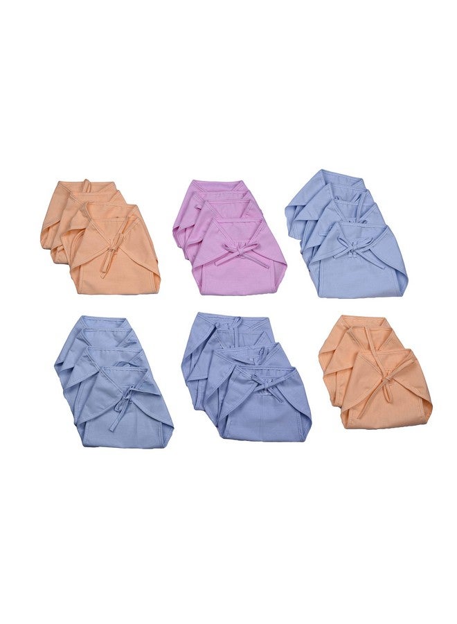 Dolphers R New Born Baby - Set Of 12 Pcs/Cotton Cloth Langot For Babies # 0-6 Months # Double Layer Nappies # U Shaped # Washable And Reusable # Pack Of 12 By Dolphers - Image 3