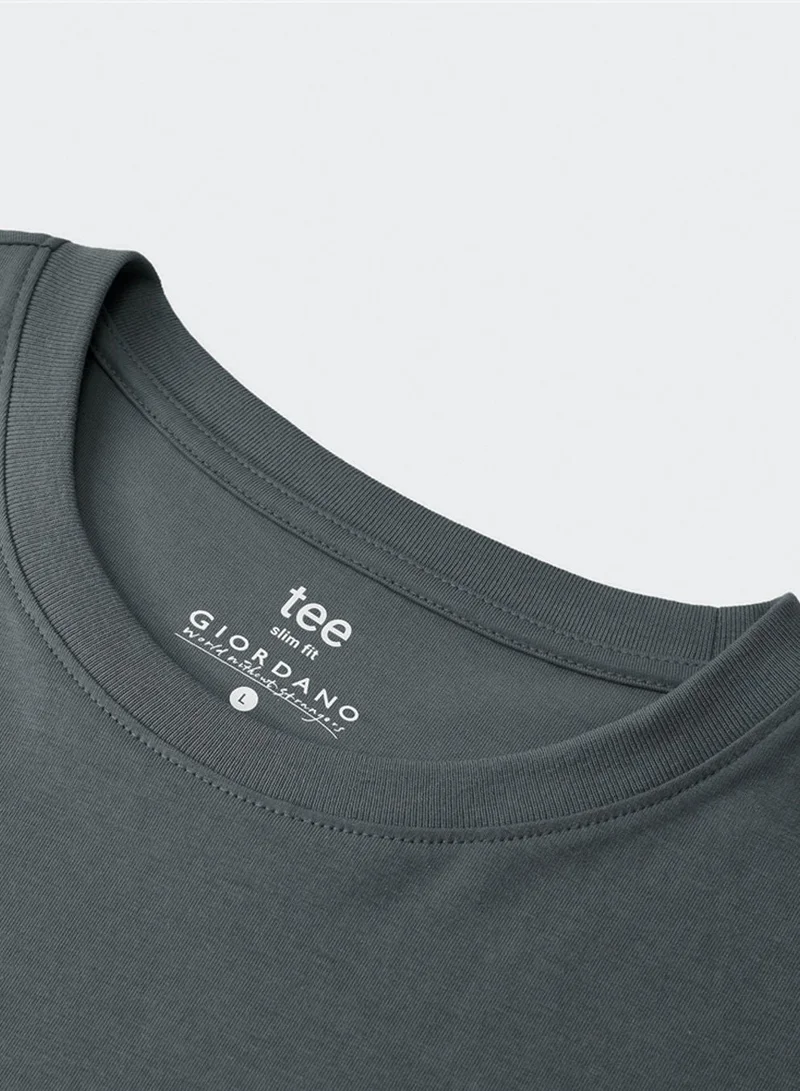 GIORDANO  Men’s Relaxed Waffle Crew Neck Short Sleeve Tee for Men | Best Price UAE