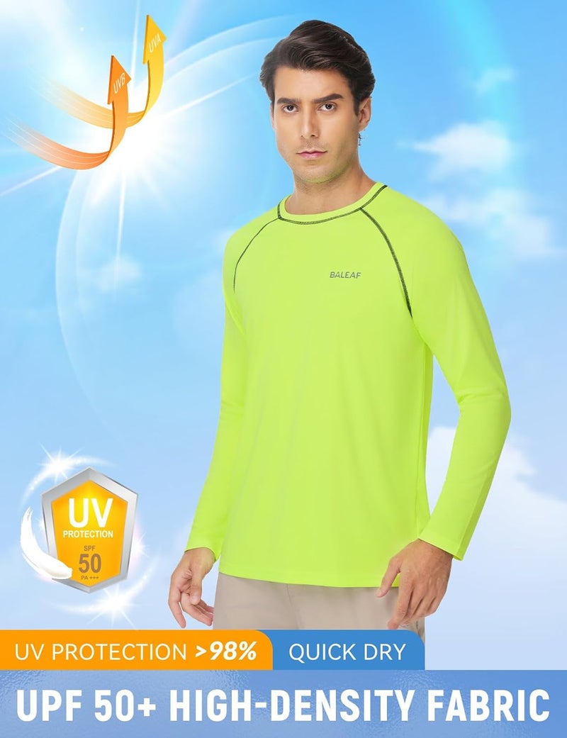 Baleaf Men's Sun Protection Shirts UV SPF UPF 50+ Long Sleeve Rash Guard Fishing Running Quick Dry Lightweight - Image 4