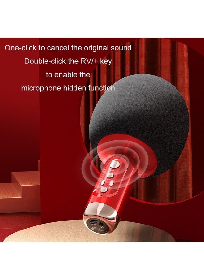 MYK Wireless Bluetooth Microphone Singing All-In-One Speaker Red  - Image 3