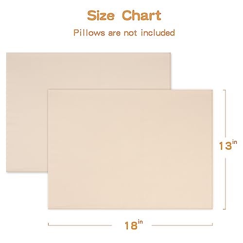 Zenssia Organic Cotton Toddler Pillowcase/Travel Pillowcase Pack of 2 Set 13x18 Inches with Envelope Closure - Soft & Breathable Baby Pillow Case Cover Solid Taupe - Image 4