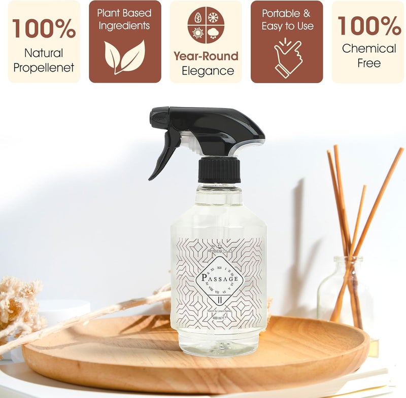 Passage Air Freshener II, 400 ML - Rose, Musk & Sandalwood Odor Eliminator | Long-Lasting Air Freshener for Home & Office | Easy-to-Use Spray, Safe on Fabrics & Surfaces, Ideal for Every Room & Season - Image 3