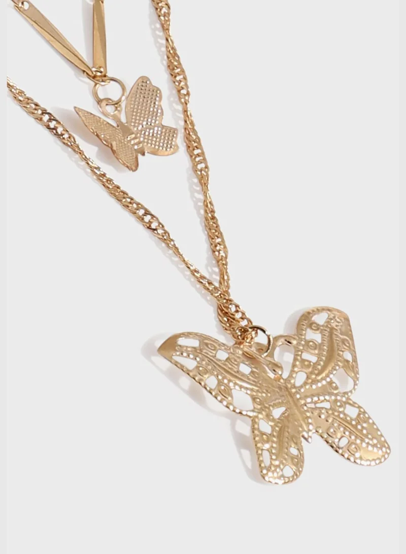 SOHI Gold Plated Casual Designer Layered Necklace For Women