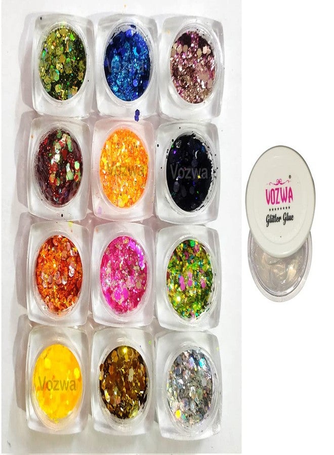 Vozwa Eye Shadow for Women Glitter Chunky with Glitter Glue - Image 1