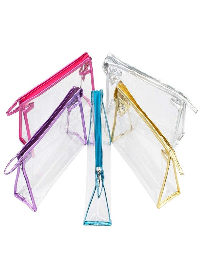 Hedume 10 Pcs Transparent Waterproof Cosmetic Bag, PVC Clear Makeup Organizing Bags With Zipper Perfect for Bathroom, Travel - Image 2