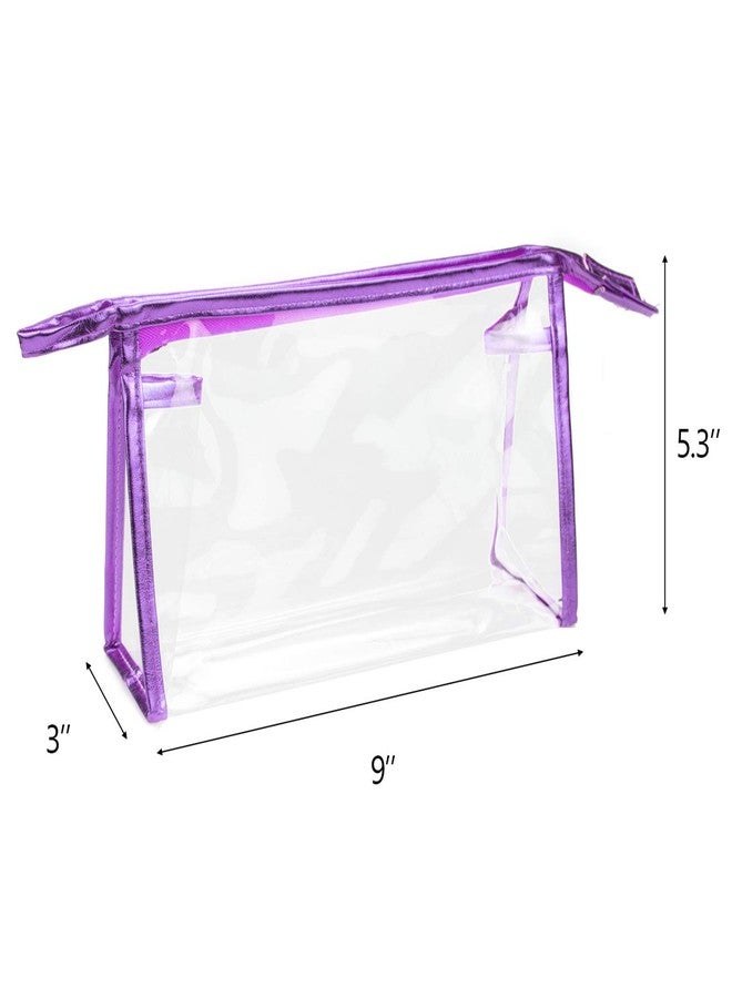 Hedume 10 Pcs Transparent Waterproof Cosmetic Bag, PVC Clear Makeup Organizing Bags With Zipper Perfect for Bathroom, Travel - Image 5